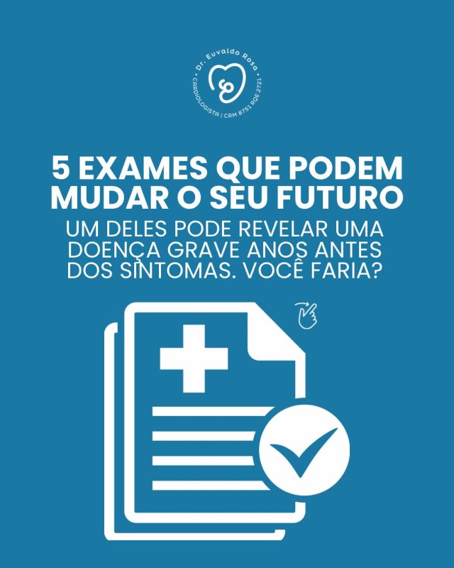 Algumas doenças não dão sinais no começo. E é justamente por isso que os exames preventivos podem fazer toda a diferença.

Cuidar da saúde não é esperar sentir algo. É agir antes, acompanhar de perto e dar ao seu futuro a atenção que ele merece. ❤️

E você, qual desses exames nunca fez? Conta aqui nos comentários. 👇

#Prevenção #SaúdeEmDia #Cardiologia #QualidadeDeVida #CuidarDaSaúde