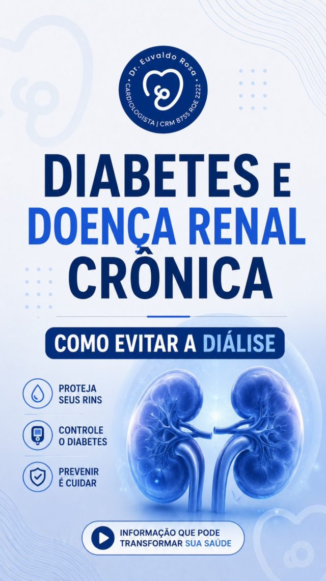 O diabetes pode machucar os rins de forma silenciosa… e muita gente só descobre quando a doença já está avançada.

Mas a boa notícia é que, com diagnóstico precoce e tratamento correto, é possível proteger os rins e evitar a diálise em muitos casos. 💙

No vídeo de hoje, Dr. Euvaldo Rosa explica os sinais de alerta e os cuidados que fazem diferença de verdade na sua saúde.

#Diabetes #DoencaRenalCronica #SaudeDosRins #Prevencao #DrEuvaldoRosa