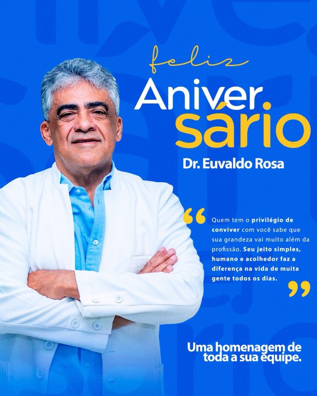 Hoje celebramos a vida de alguém que faz da Medicina um ato diário de cuidado, escuta e humanidade.

Parabéns, Dr. Euvaldo Rosa! Que este novo ciclo seja repleto de saúde, alegrias, realizações e da mesma inspiração que o senhor transmite a todos que têm o privilégio de caminhar ao seu lado.

Seu compromisso com as pessoas, sua dedicação à Medicina e seu olhar acolhedor deixam marcas que vão muito além do consultório.

Feliz aniversário! Que Deus continue abençoando sua vida, sua família e sua missão. 🎉💙🎂

#FelizAniversário #DrEuvaldoRosa #Cardiologia #Geriatria #Cardiogeriatria Gratidão Humanização SaúdeComPropósito