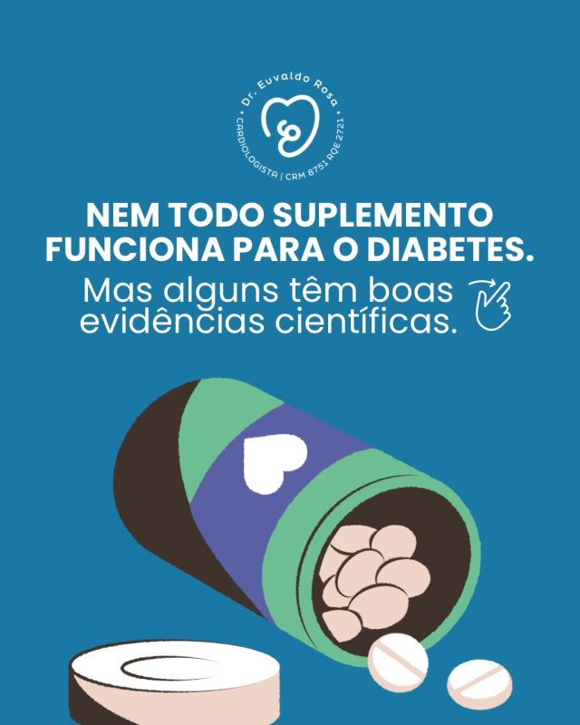 Nem todo suplemento faz o que promete. E quando o assunto é diabetes, informação de qualidade faz toda a diferença.

Existem suplementos que contam com boas evidências científicas e podem ser aliados no controle da glicemia. Mas é importante lembrar: eles não substituem uma alimentação equilibrada, a prática de atividade física e o tratamento prescrito pelo seu médico.

As fibras solúveis, como o psyllium, são um bom exemplo. Quando consumidas corretamente, antes das refeições, podem ajudar a reduzir os picos de glicose, aumentar a saciedade, promover uma discreta redução da hemoglobina glicada (HbA1c) e ainda contribuir para o controle do colesterol LDL.

Antes de iniciar qualquer suplemento, converse com um profissional de saúde. O que realmente faz diferença é um tratamento individualizado e baseado em evidências.

💬 Você já ouviu falar do psyllium? Conta aqui nos comentários.

#Diabetes #DiabetesTipo2 #ControleGlicêmico #Psyllium #SaúdeBaseadaEmEvidências Cardiologia Prevenção QualidadeDeVida DrEuvaldoRosa SantaCasaSAJ SaúdeDoCoração