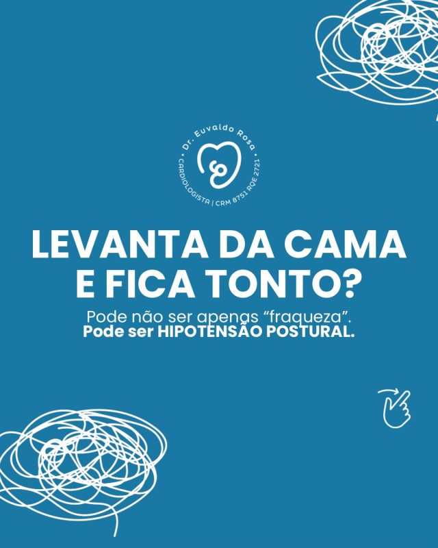 Você se levanta da cama e sente tontura, fraqueza ou a visão escurecer por alguns segundos?

⚠️ Isso não deve ser automaticamente atribuído à idade.

Pode ser **hipotensão postural** — uma queda da pressão arterial que acontece quando a pessoa passa da posição deitada ou sentada para ficar em pé.

E, no idoso, existe um ponto que merece atenção especial: **as quedas**.

Às vezes, a pessoa não relata tontura. O primeiro sinal percebido pela família é outro: “Meu pai começou a cair” ou “Minha mãe anda perdendo o equilíbrio quando levanta”.

Por isso, diante de tonturas, desmaios, desequilíbrio ou quedas recorrentes, medir a pressão apenas sentado pode não contar toda a história.

É preciso investigar a causa: medicamentos, desidratação, diabetes, alterações do sistema nervoso autonômico e outras condições podem estar envolvidas.

📌 **Envelhecer não significa aceitar tonturas e quedas como algo normal da idade.**

Investigar pode evitar uma queda.
E evitar uma queda pode preservar algo muito maior: **autonomia e independência.**

Salve este conteúdo e compartilhe com quem cuida de uma pessoa idosa.

**Dr. Euvaldo Rosa**
Cardiologista e Geriatra
CRM/BA 8751 | RQE 2717

#HipotensãoPostural #HipotensãoOrtostática #SaúdeDoIdoso #Geriatria #Cardiogeriatria Cardiologia PrevençãoDeQuedas Longevidade LongevidadeCardiovascular EnvelhecimentoSaudável
