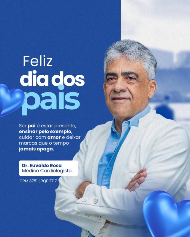 Ser pai é estar presente, ensinar pelo exemplo, cuidar com amor e deixar marcas que o tempo jamais apaga. 

Neste Dia dos Pais, quero homenagear todos aqueles que exercem essa missão com carinho, dedicação e amor, celebrando cada abraço, cada conselho e cada momento compartilhado.

Feliz Dia dos Pais! Que Deus abençoe cada pai e sua família, hoje e sempre. 

Dr. Euvaldo Rosa.
