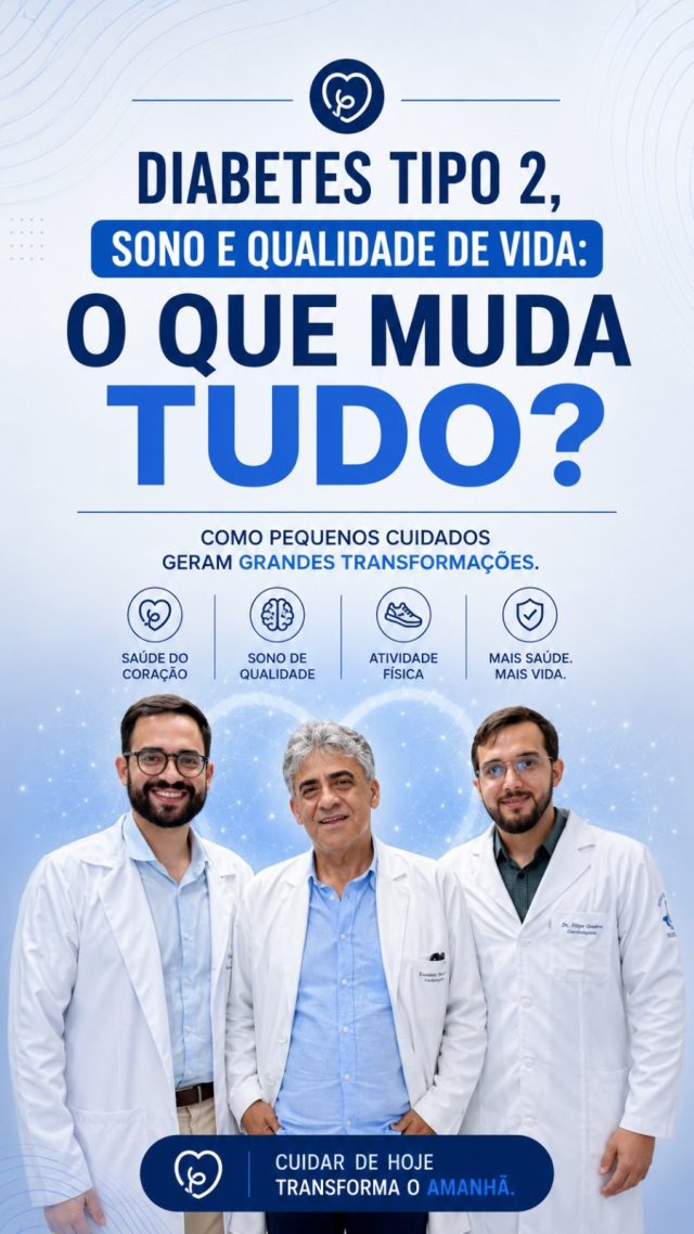 Tem paciente que acha que é “normal” cochilar durante o dia… até perceber que dorme em reuniões, sentado ou até dirigindo.

E muitas vezes isso pode ser um sinal de apneia do sono.

No diabetes tipo 2, cuidar da saúde vai muito além da glicose. É olhar os pés, avaliar a visão, medir a pressão corretamente e entender como está o sono, a disposição e a qualidade de vida desse paciente.

Dormir mal impacta o coração, o controle do diabetes, a memória, o humor e a energia do dia a dia.

E a atividade física pode ajudar — e muito — em praticamente todos esses pontos. ❤️

#DiabetesTipo2 #ApneiaDoSono #QualidadeDeVida #Cardiologia #Saúde