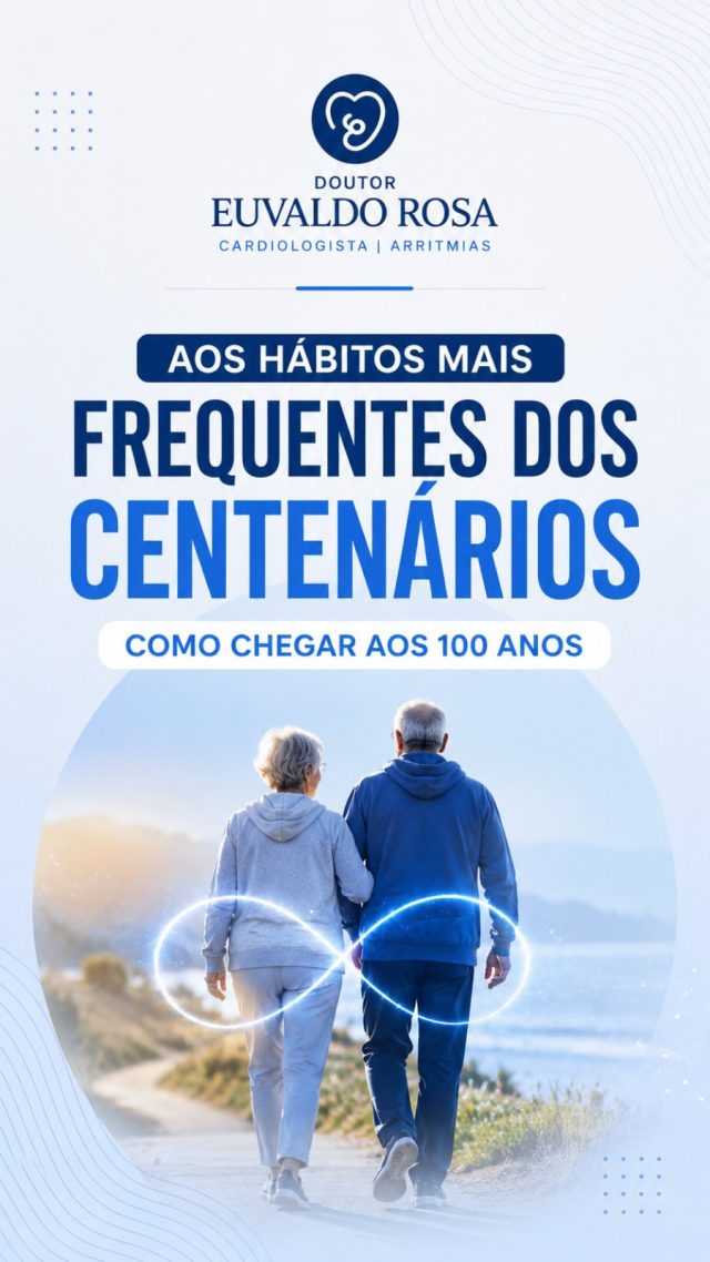 Você conhece alguém que tem 80, 90 ou até 100 anos e continua lúcido, ativo e independente?

A pergunta que a ciência tenta responder há décadas é: o que essas pessoas fazem de diferente?

A resposta é interessante: na maioria dos casos, não existe um alimento milagroso, um suplemento mágico ou uma fórmula secreta.

Os estudos mostram que os centenários compartilham hábitos simples, mas consistentes: movimentam-se mais, mantêm relações sociais, têm propósito de vida, controlam melhor o estresse e cuidam da alimentação e do sono.

Talvez o maior segredo da longevidade não esteja em acrescentar anos à vida, mas em acrescentar vida aos anos.

E você? Qual desses hábitos já faz parte da sua rotina?

👇 Responda nos comentários.

📍Dr. Euvaldo Rosa
Cardiologista e Geriatra
CRM/BA 8751 | RQE 2717

#LongevidadeSaudavel #Centenarios #EnvelhecimentoSaudavel #Cardiogeriatria #QualidadedeVida